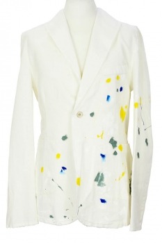 nostrasantissima-men White with Paint Paint Spotted Jacket