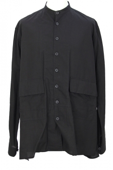 the viridianne Black Round Necked Jacket Style Shirt