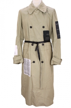 nudemm Beige Raincoat with belt and patches