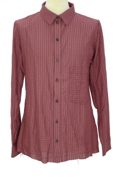 Aleksandr Manamis Bordeaux Check Check Shirt