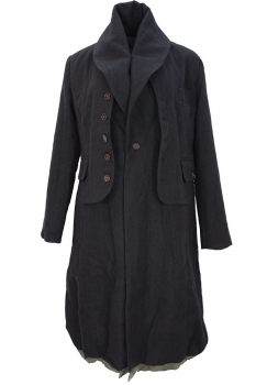 Aleksandr Manamis Black Double Front Coat