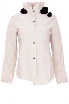 Aleksandr Manamis Powder Floral Ruffle Collar Shirt