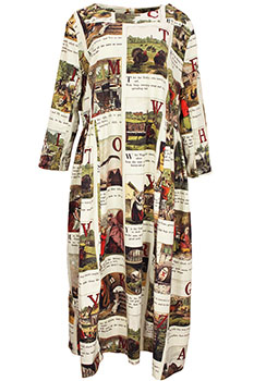Aleksandr Manamis L'Alphabet Print Long Sleeved, full length dress