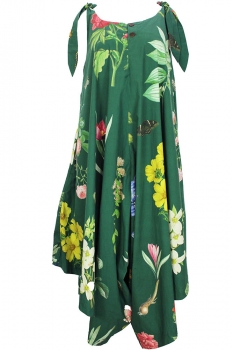 Aleksandr Manamis Jardin Vert Print Sleeveless Jumpsuit