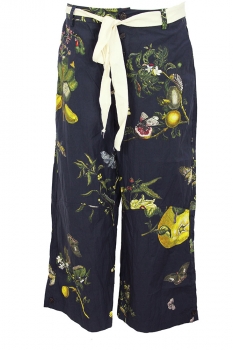 Aleksandr Manamis Natura Bleu (floral print) Fabric Belt  Trousers