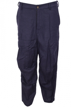 Aleksandr Manamis Cordelia Blue Tapered Linen Trousers