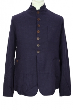 Aleksandr Manamis Cordelia Blue Linen Jacket