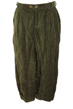 Aleksandr Manamis Dark Green with burgundy stripe Heavy crushed velvet Trousers