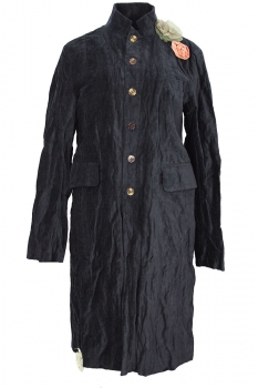 Aleksandr Manamis Black with Flowers Lafitte Floral Coat