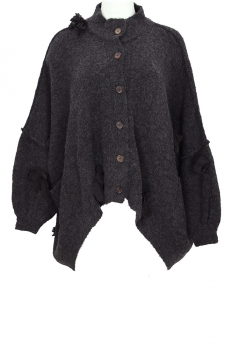 Aleksandr Manamis Black Big Bow Wide Knitted Cardigan