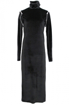 David's Road Black Long Black velvet Dress
