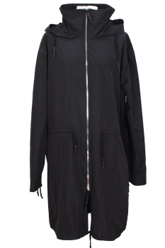 David's Road Black Long Raincoat