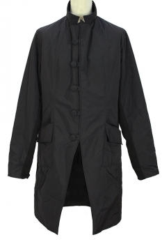 David's Road Black Padded, Round Neck Coat