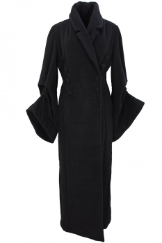 David's Road Black Long Maxi Coat with Awesome Sleeves