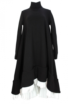 Davids Road Black Long Maxi Dress with extending frill