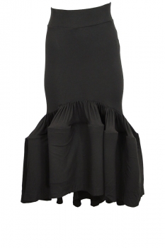 David's Road Black Pull-on skirt with elaborate ruffles