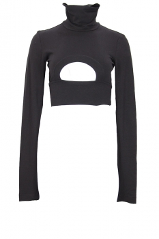 Davids Road Black Turtleneck stretch Top