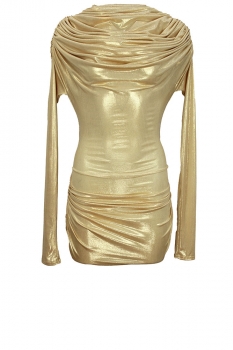 Davids Road Gold Gold draping mini dress