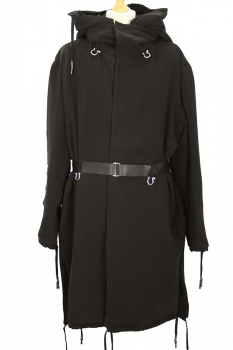 Davids Road Black Padded Coat with belt and hood