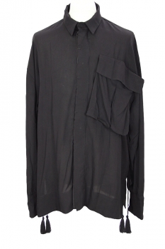Davids Road Black Pocket Shirt with Ties