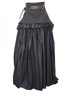 David's Road Black Maxi skirt with ruffles