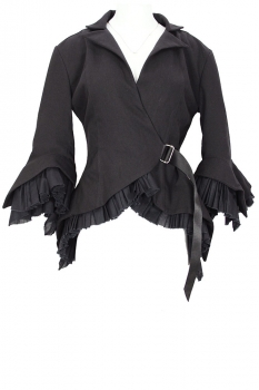 David's Road Black Shaped Jacket with ruffles