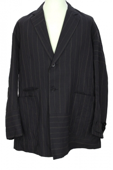 Klasica Black Vintage Stripe Long Pinstripe Coat