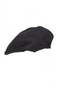 Marc Point Black pinstripe 6 panel, peaked Hat