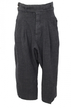 Marc Point Grey/Black Check Cut-Off, Low-Drop Crotch Trousers