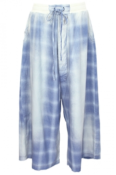 Marc Point Blue Check Washed, wide legged Trousers