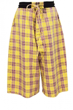 Marc Point Yellow Lilac Tartan Washed Baggy Shorts