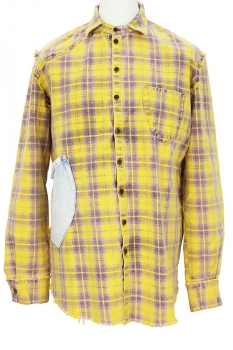 Marc Point Yellow Lilac Tartan Washed Tartan Shirt