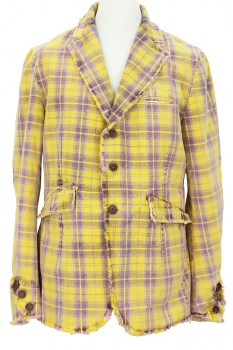 Marc Point Yellow Lilac Tartan Washed Tartan Jacket