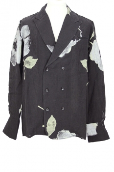 Marc Point Black with Rose print Double Breasted Shirt Jacket