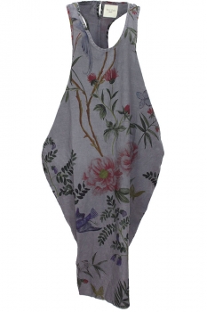 Marc Point Blue Grey flora and fauna print T-Back Sleeveless Dress
