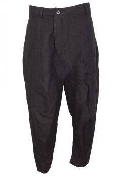 Marc Point Black Textured Wool Trousers