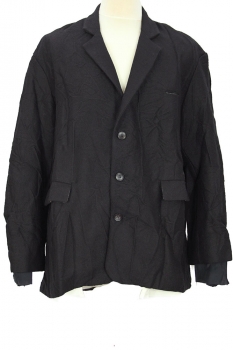 Marc Point Black Textured Wool Jacket