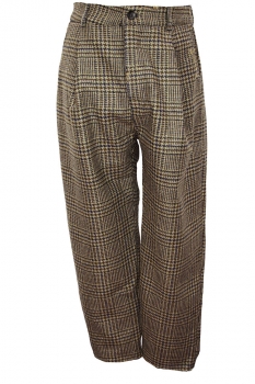 Marc Point Brown Dogtooth Check Tapered legged Trousers