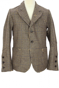 Marc Point Brown Dogtooth Check 2 button fastening distressed Jacket