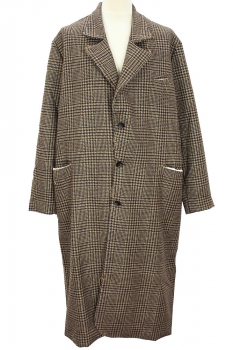 Marc Point Brown Dogtooth Check 3 button fastening, oversized coat