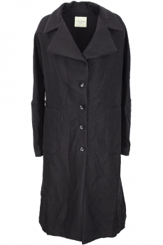 Marc Point Crinkled Black Belted Coat