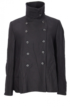 Marc Point Crinkled Black Double Breasted  Jacket
