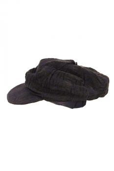 Marc Point Black woven check 6 Panel Peaked Hat
