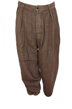 Marc Point Washed Khaki Brown Double pleat distressed Trousers