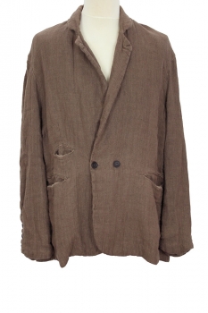Marc Point Washed Khaki Brown Double breasted distressed Jacket