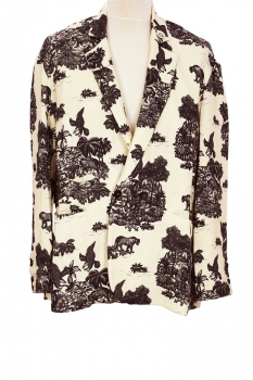 Marc Point Ecru with black print Double breasted Jacket