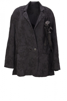 Marc Point Black Jacquard Jacket with Chest decoration
