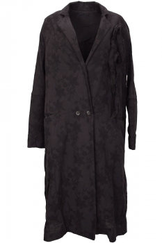 Marc Point Black Jacquard Coat with chest decoration