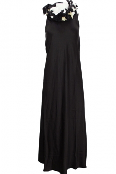Marc Point Black Sleevless dress with neck decoration
