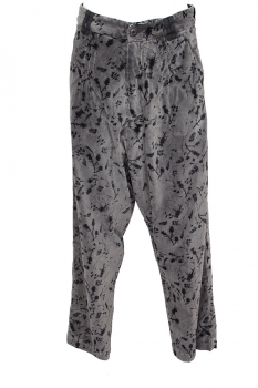 Mark Baigent Grey with black print Micro velvet Sval Trousers